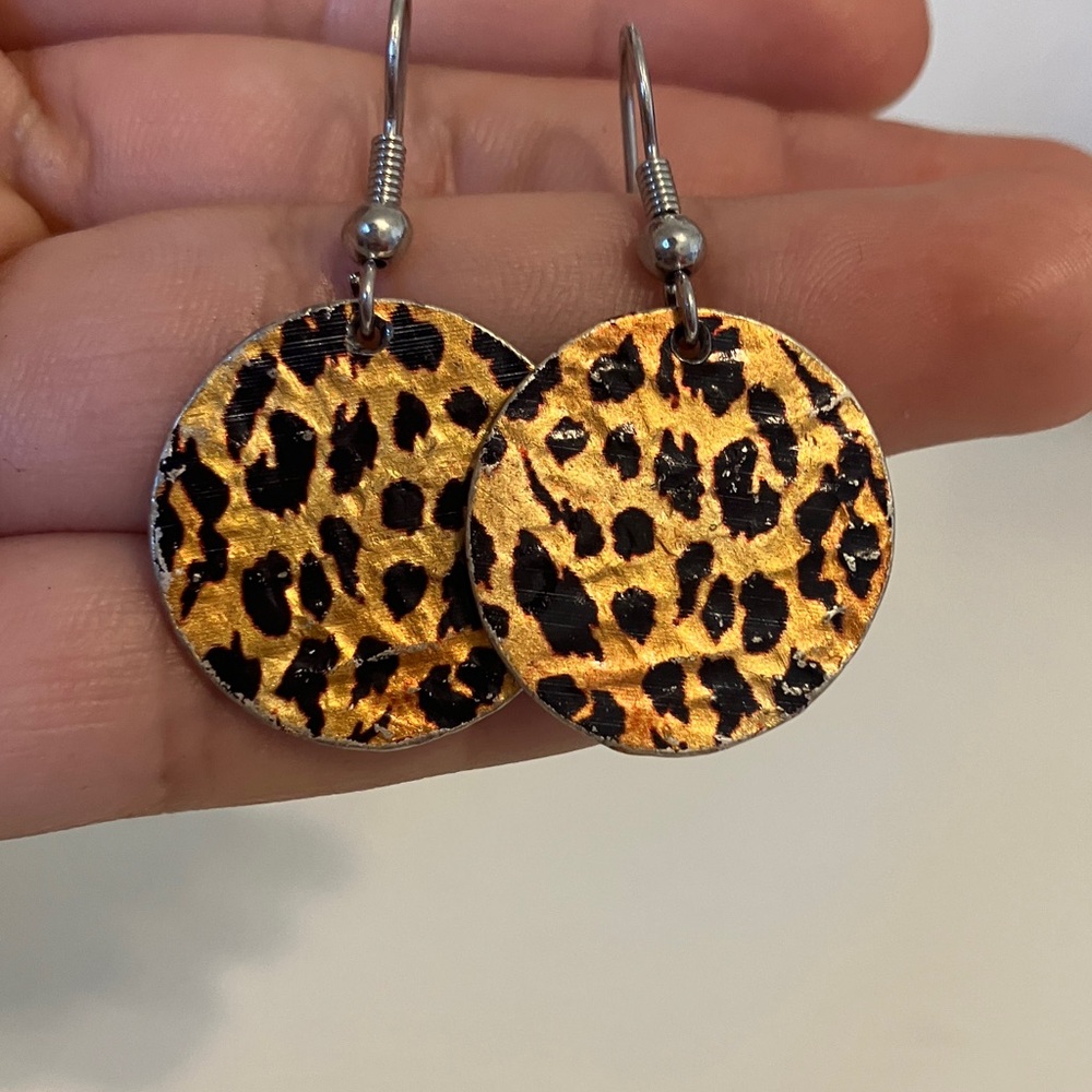 Leopard Print Gold Earrings